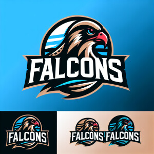 Create a detailed 4K resolution logo for a brand named "Falcons"...