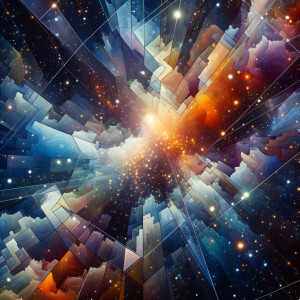 Cool starry outer space, black with cosmic colors