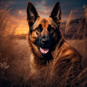 Belgian Malinois, real, realistic, hyper realism, sat down