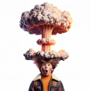 **Adam Bomb** - A Garbage Pail Kid with a mushroom cloud explosi...