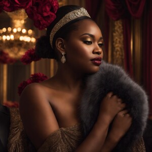 Sketch a dynamic full-body plus size African decent Creale woman...