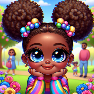 A cartoon-style digital illustration of a young African-American...