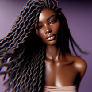 create a  ultra high resolution 3d  beautiful African American w...