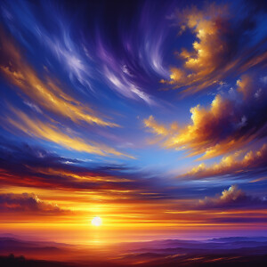 Capture the mesmerizing colors and serene beauty of a sunset sky...