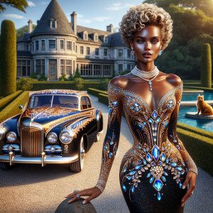 Create a vibrant, 3-D realistic illustration of an light skin, H...