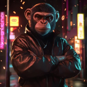 monkey character in gta-style. The monkey should be anthropomorp...