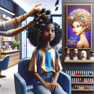 Create a 3D realistic image of a young light skin Hawaiian Afric...