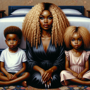 Glossy super detail oil painting African American women full lip...