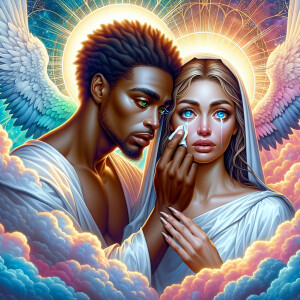 Ensure that the image distinctly represents both Jesus Christ an...