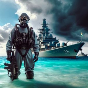 Indian navy with diving sailor