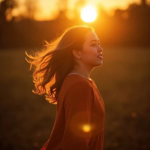 “Golden hour magic ✨ Wrapped in warmth, lost in the light. Some...