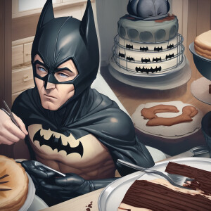 Batman baking cake