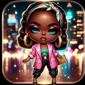 A stylish and elegant hip-hop inspired digital artwork featuring...