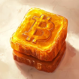 Jelly Bitcoin toast jelly art style