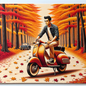 Black haired, tan skinned man in  scene inspired by Autumn ridin...