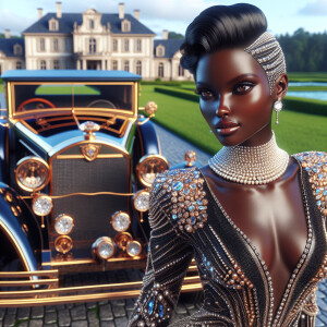 Create a vibrant, 3-D realistic illustration of an African Ameri...