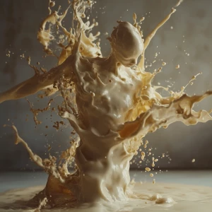 A hyper-realistic cinematic animation of a humanoid figure made...