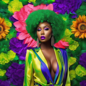 A captivating stunning image of plump Black woman slim curzy rad...