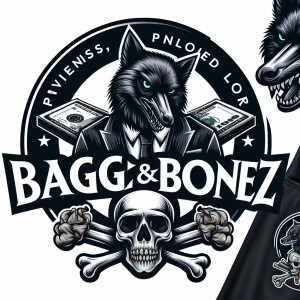 *vicious crow with skull and bonesand money everywhere, with wol...