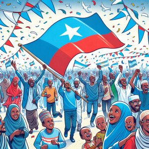 Somali independence celebration. The flag is wrong