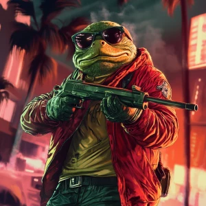 MEME PEPE in GTA art style — memecoin make me super rich — highl...