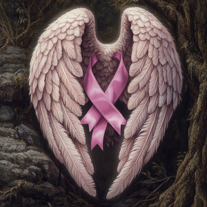 Generate a realistic image of detailed angel wings with soft fea...