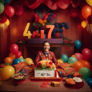 Create a festive and personalized 'Happy 47th Birthday, Eric!' s...