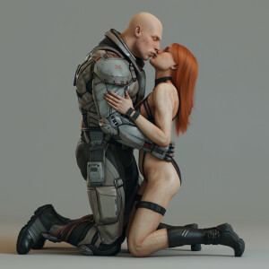 A photorealistic high resolution image. Light ginger haired fema...