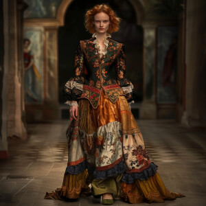 Photorealistic image. Walking down a Runway walk image. Head to...