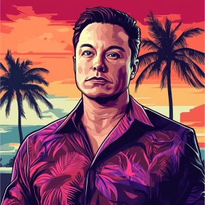 Elon Musk in GTA art style — Elon musk in a GTA Poster — in the...
