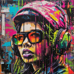 Create a graffiti-style artwork that spells out the name "HOLLY"...