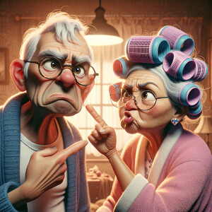 An animated image featuring an elderly couple in a moment of lig...
