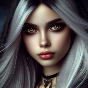 Design an image of a captivating young witch, age 19, embodying...