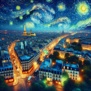 Amidst the shadows of a Parisian summer night