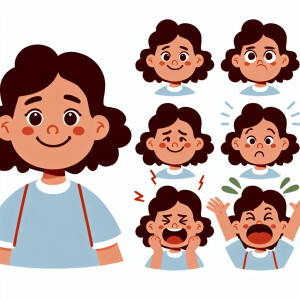 happy teen girl with hair mid seperate with varity reaction