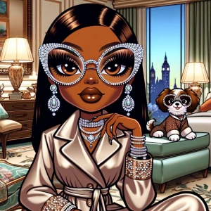 Create an image of a modern African-American, Betty Boop reimagi...