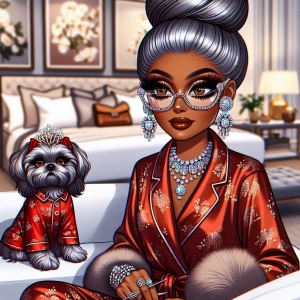 Create an image of a modern Betty Boop reimagined with rich haze...