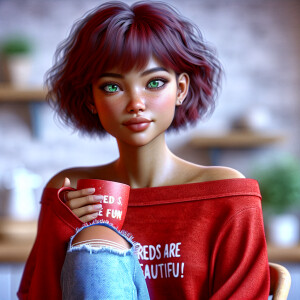 3-D image of a BEAUTIFUL LIGHT SKIN AFRICAN-AMERICAN young woman...