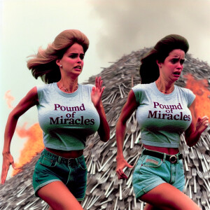 Faded color photograph from 1996 of two beautiful 25-year-old wo...