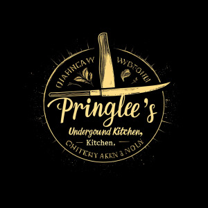 Create a logo for "Pringle's Underground Kitchen," encapsulating...