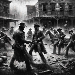 black and white high contrast oil painting style, photorealistic...