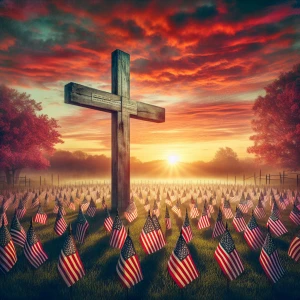 Generate a beautiful Christian image focusing the image in honor...