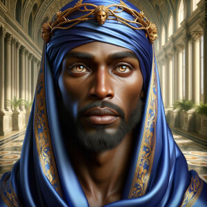 A hyper-realistic image of an African-American Jesus Christ, ser...