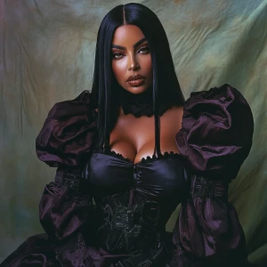 Kim Kardashian at avant-garde angles, broad upper body, embodyin...