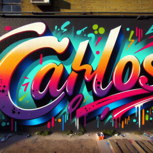 Create an image of the name "Carlos" rendered in a dynamic and c...