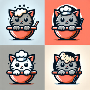 kitten with flour on its head in a mixing bowl