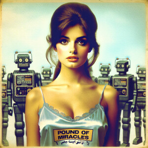 Faded realistic color photograph of gorgeous 25-year-old brunett...