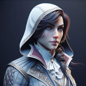 A woman in assassin suit from medieval era