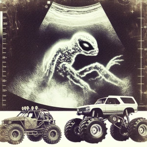 Sonogram image of an unidentified creature with distinct anatomi...