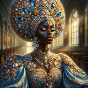 Create an illustration that embodies spirituality and a deep con...